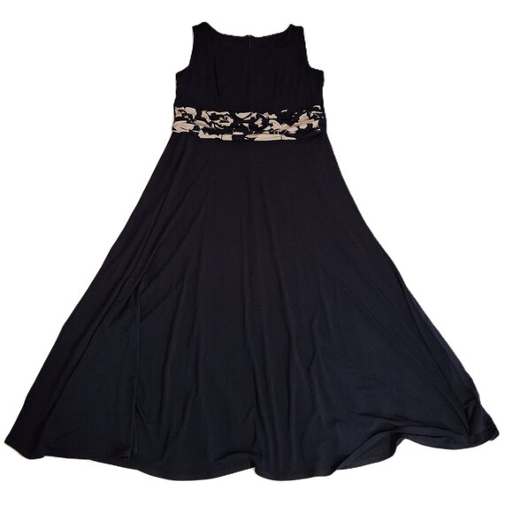 Jessica Howard Ladies Beautiful Blue Ruched Waist Fit & Flare Dress - Size 14W - Picture 3 of 16